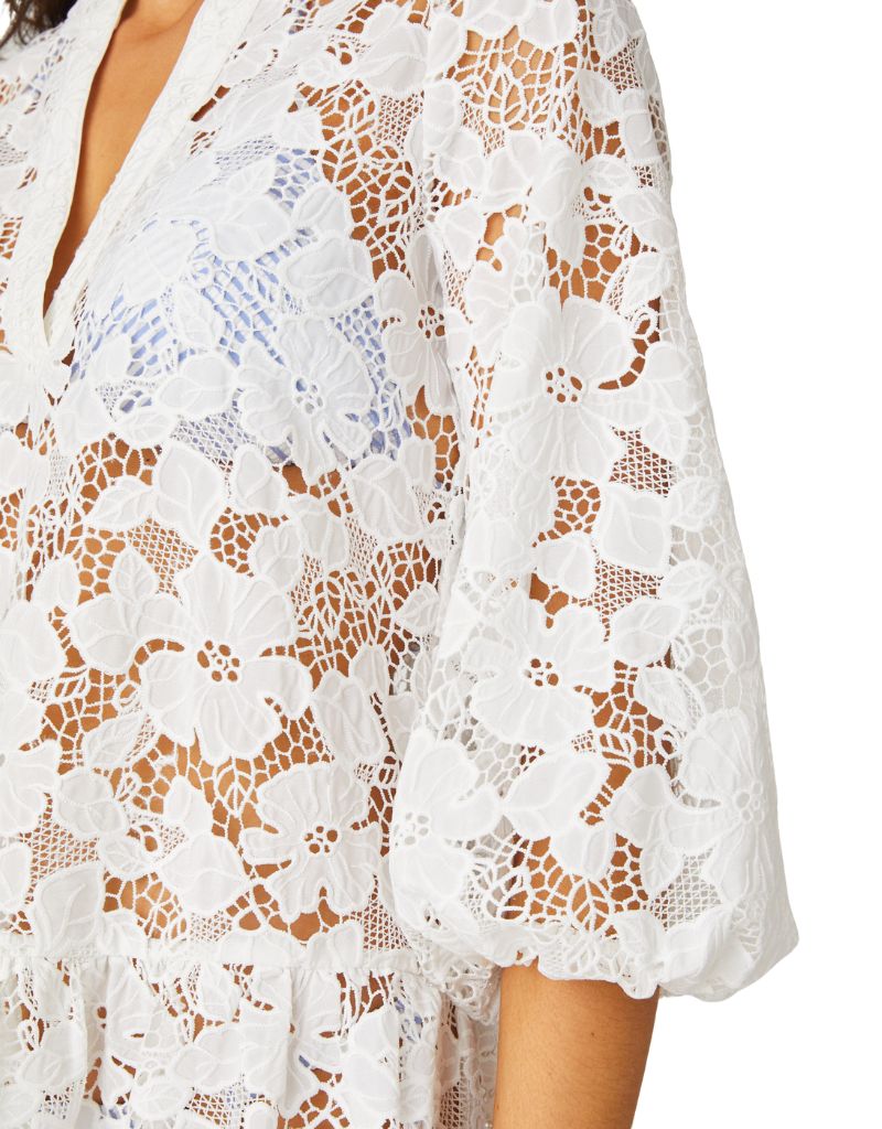 Umbrella Mini Dress Optic White Swim 24-1