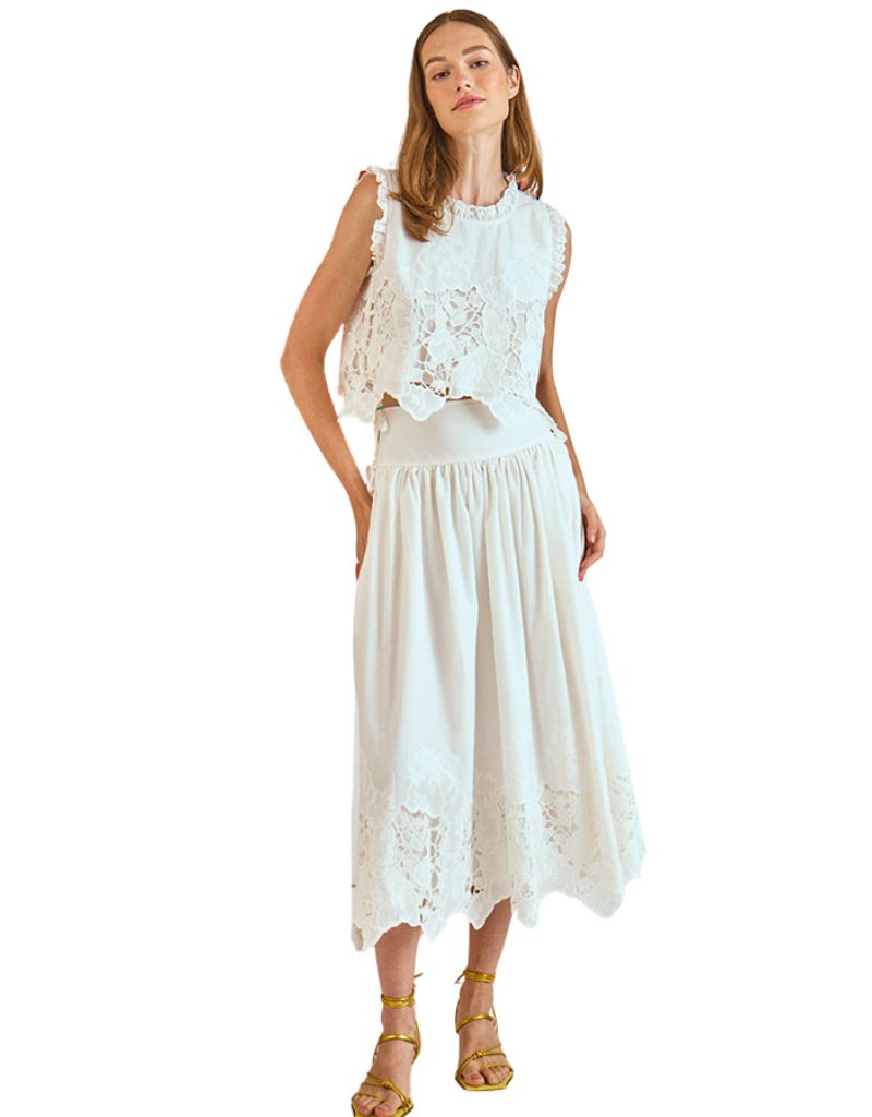 Francesca Top White Embroidery