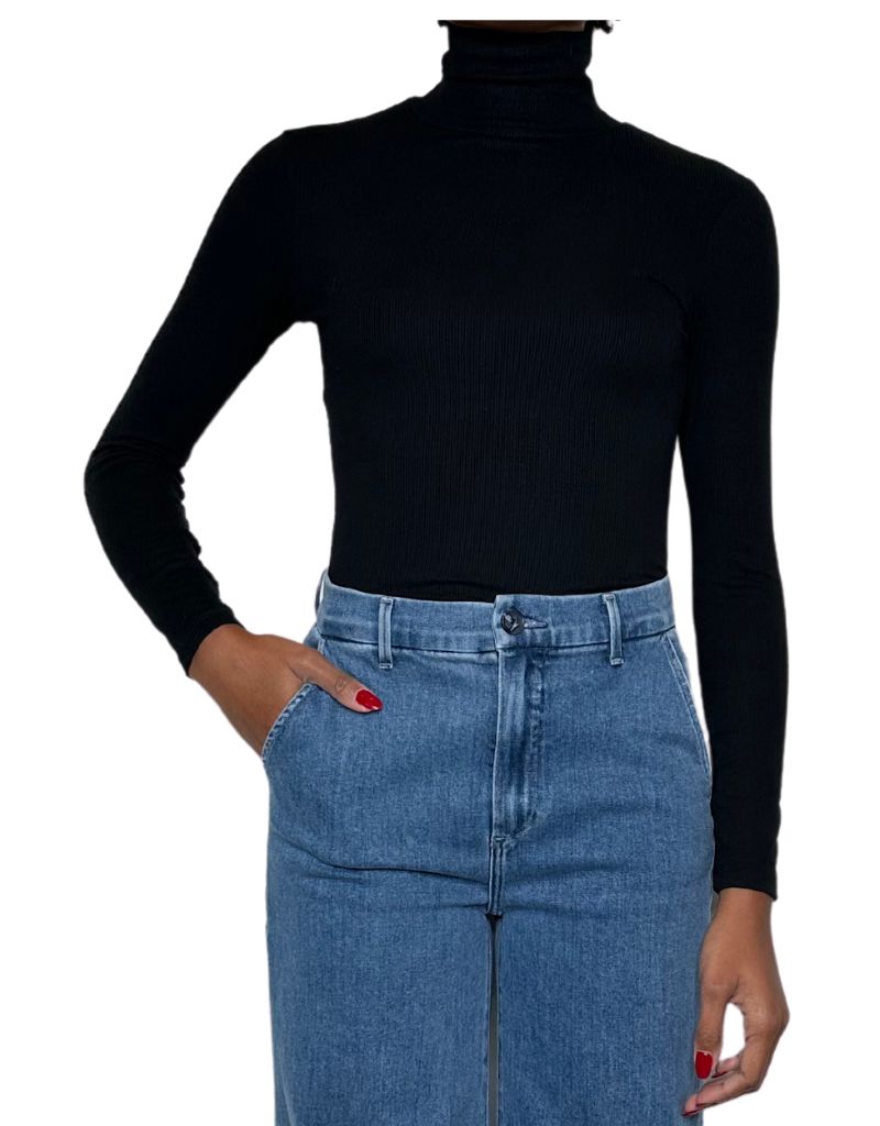 Dalston Rib Turtleneck Black