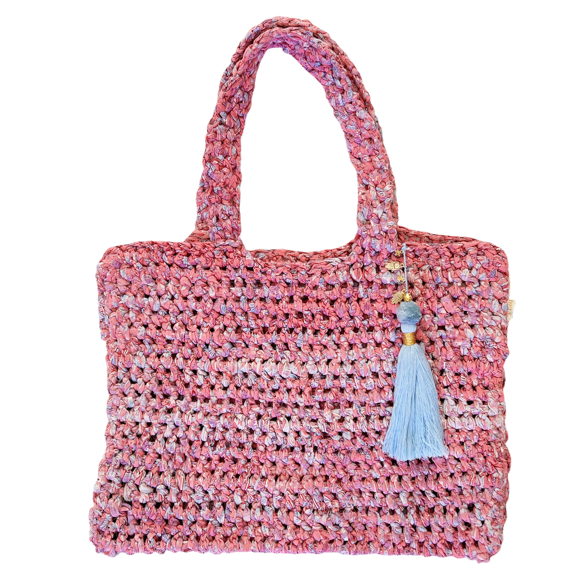 Crochet Bag Pink Purple Floral