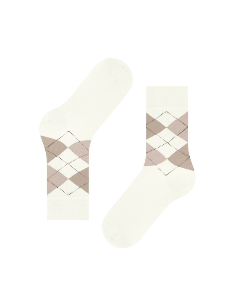 Sensitive Argyle Women Socks 46039 Ivory