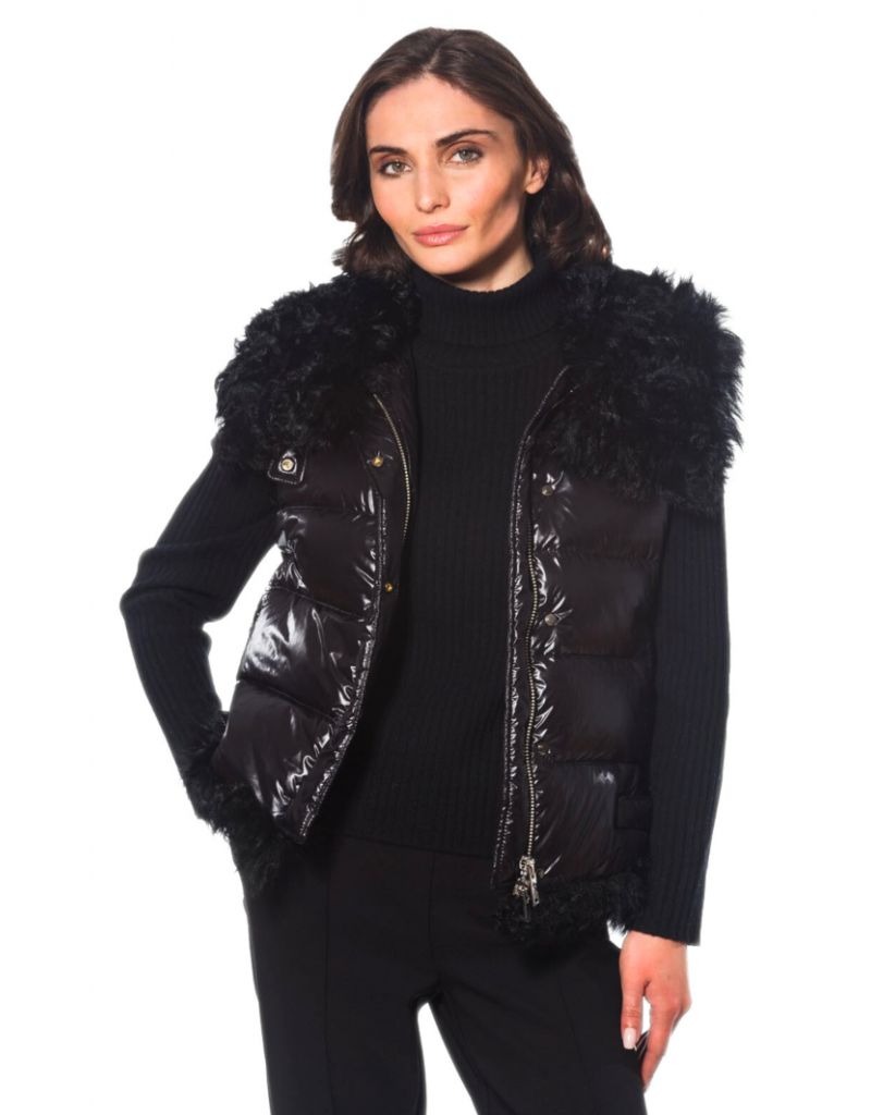 Puffer Down Lamb Vest FK-332 Black