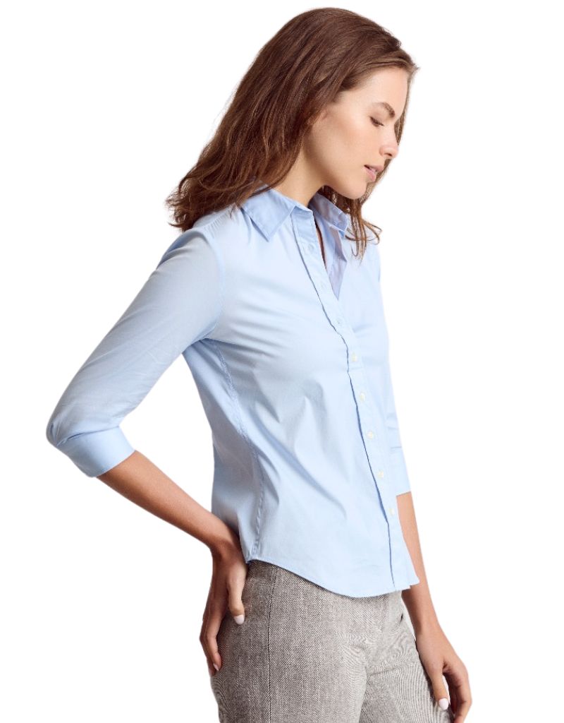 The 3/4 Sleeve Essentials Icon Shirt Blue Dawn