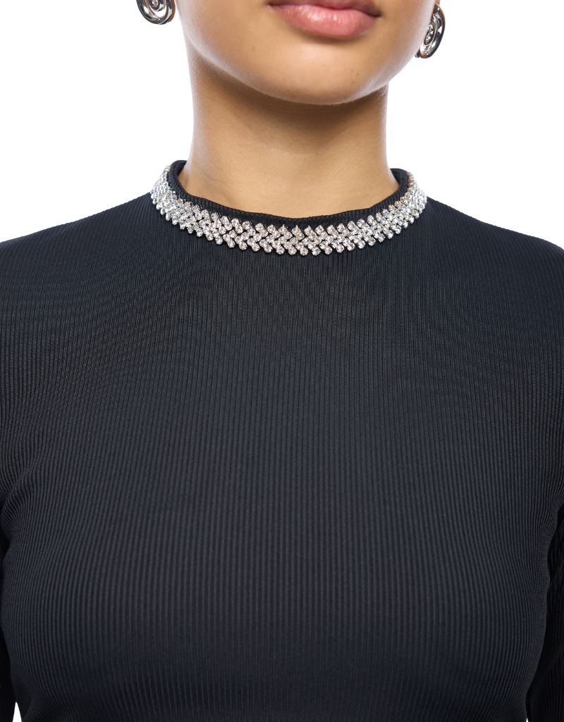 Annette Crystal Top Black