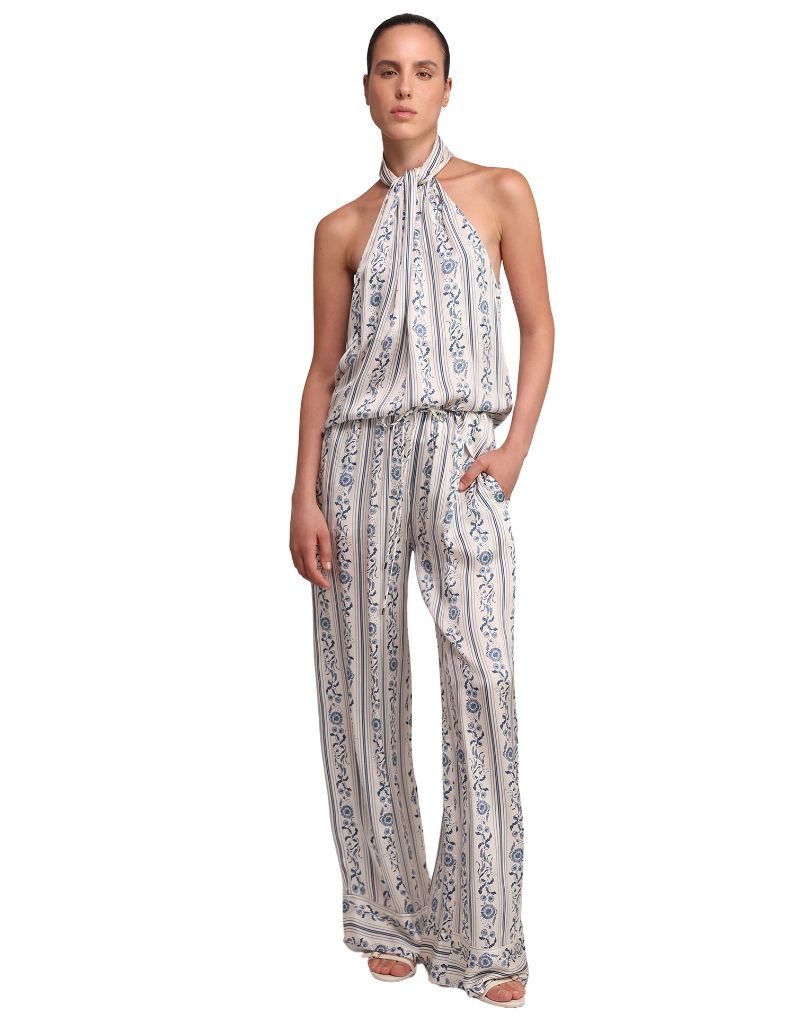 Palm Pants Ivory Print