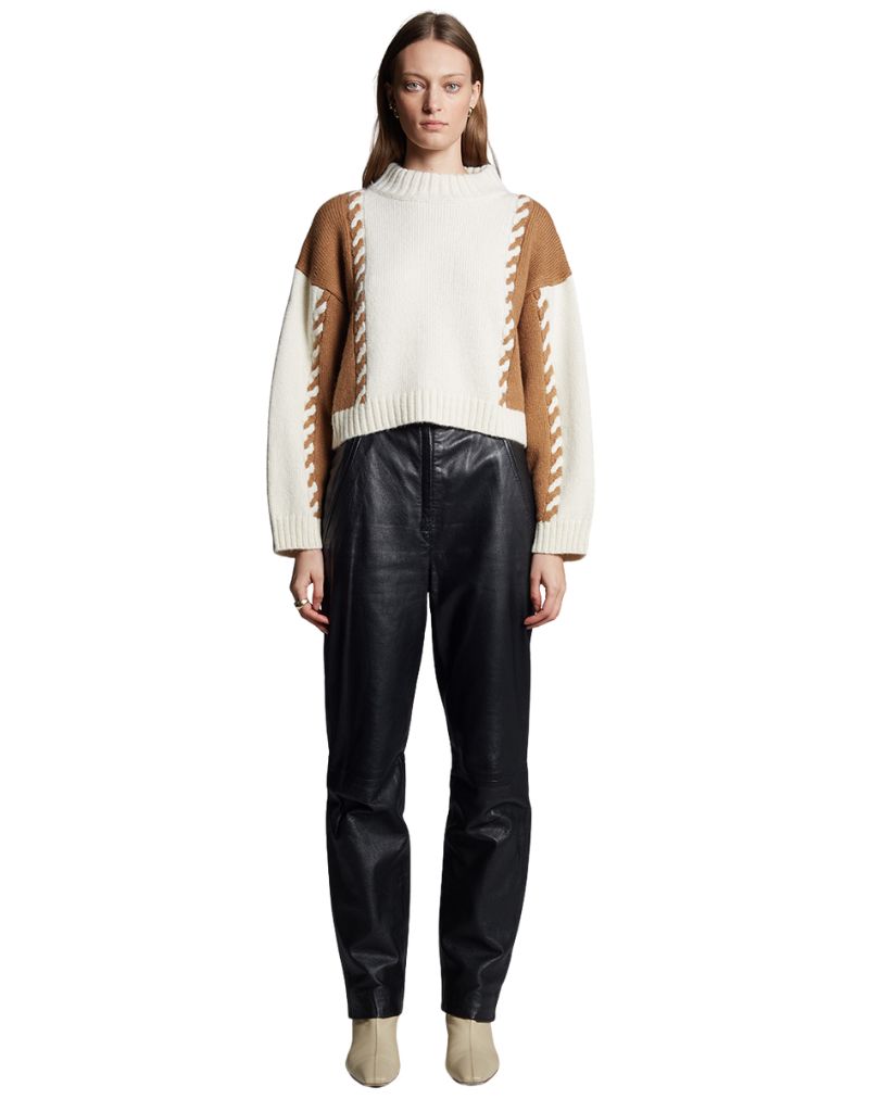 Alexis Sweater Ivory Camel Combo