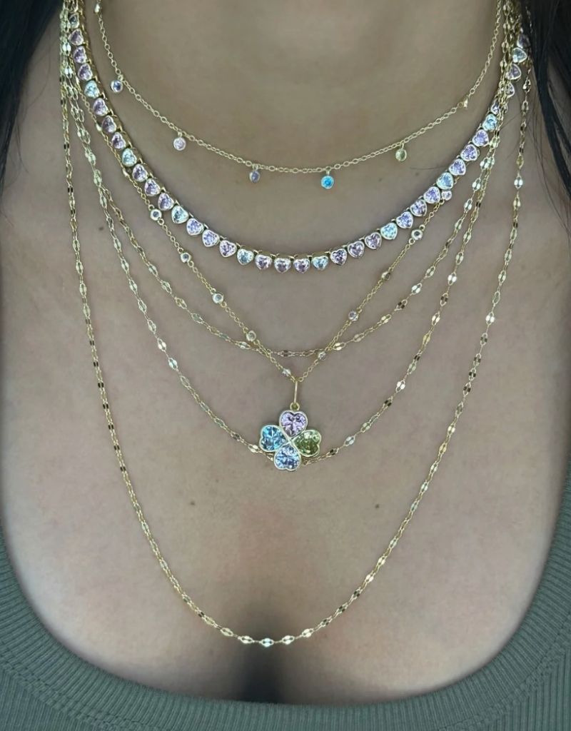 Sparkly Pastel Clover Charm