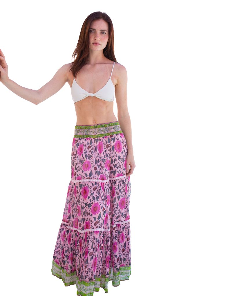 Marni Maxi Skirt Chiffon Lurex Stripe 13