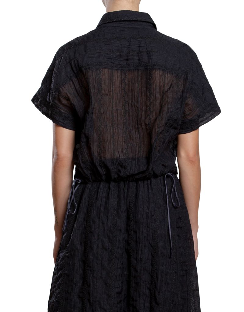 Zoey Shirt in Embroidery Black