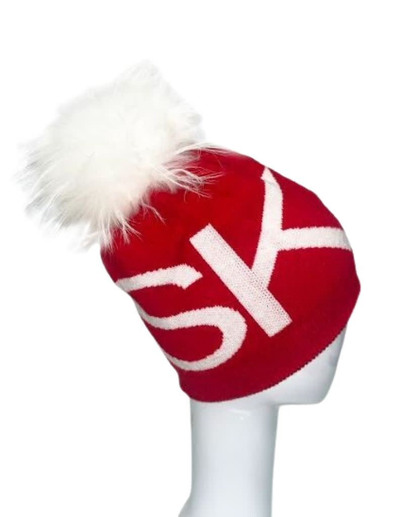 HA-71 Ski Wool Blend Angora Hat Red