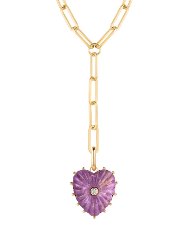 Malene Purple Mica Heart Clip Charm