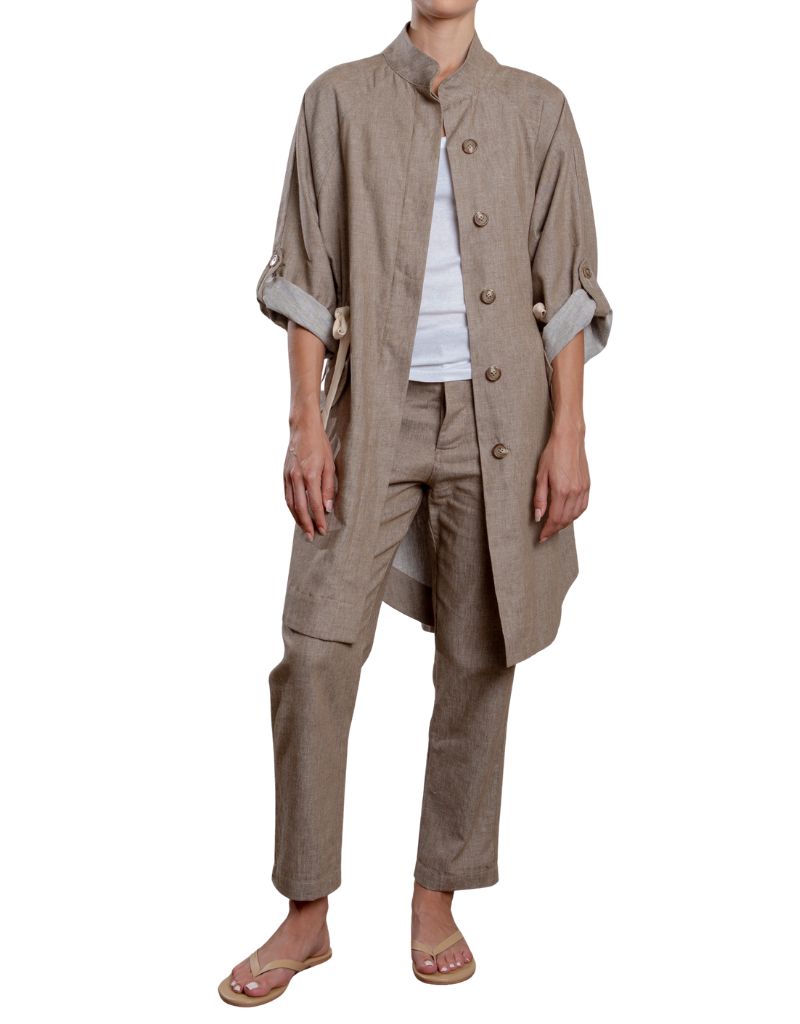 Ellis Pant in Linen Twill Sparrow