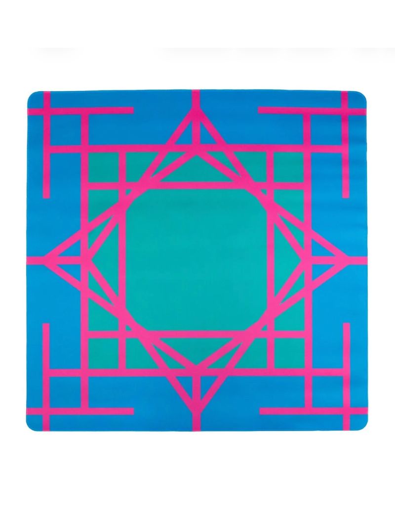 Teal Garden Double-Sided Travel Mahjong Mat