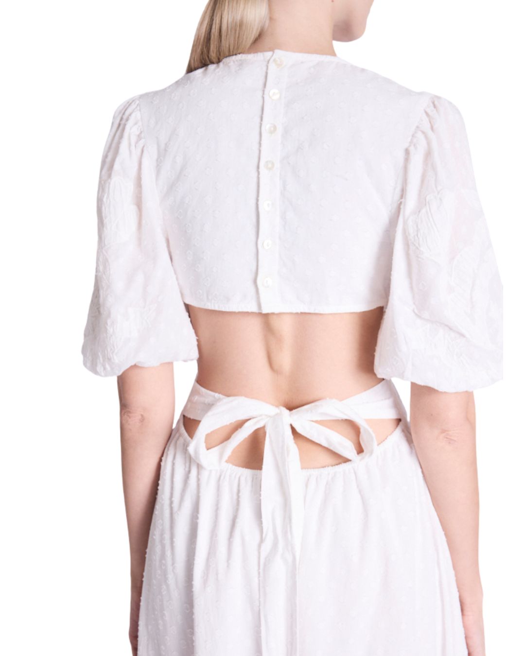 Riley Backless Long Dress Off White