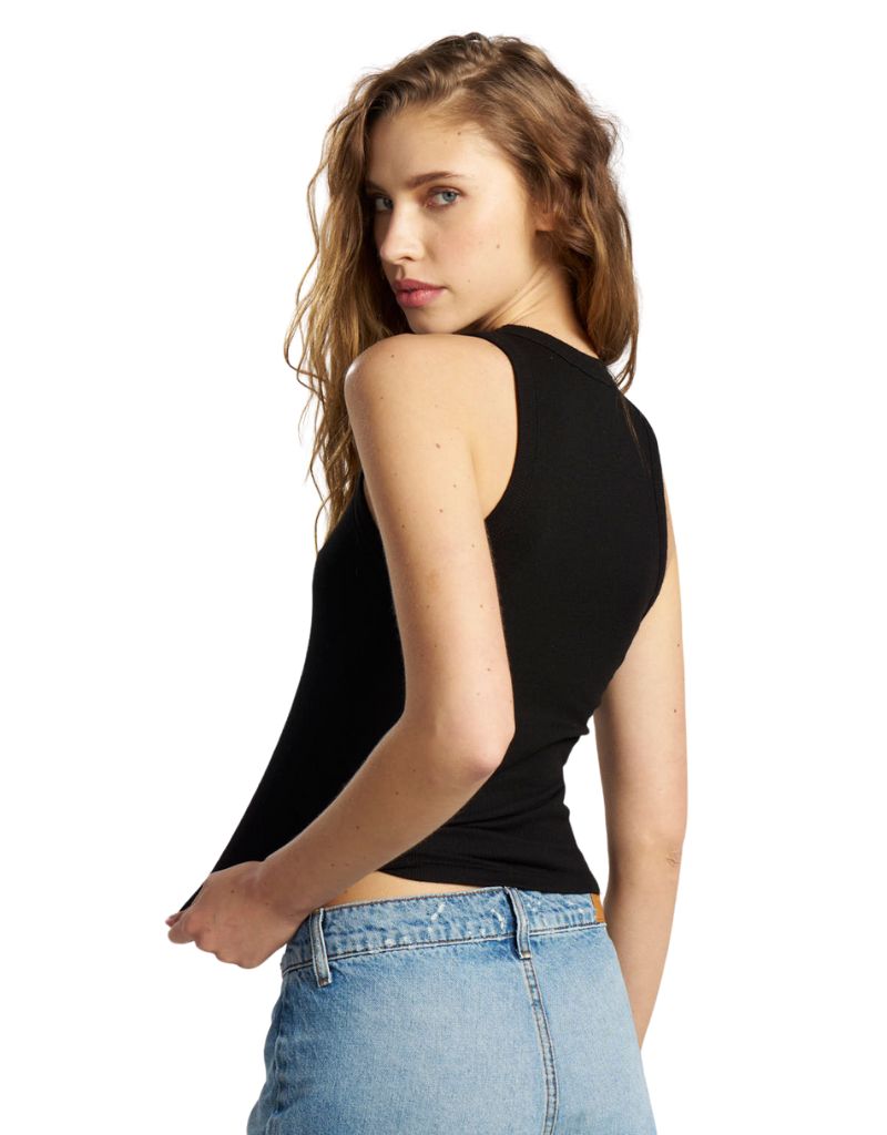 Verona U Neck Tank Jet Black