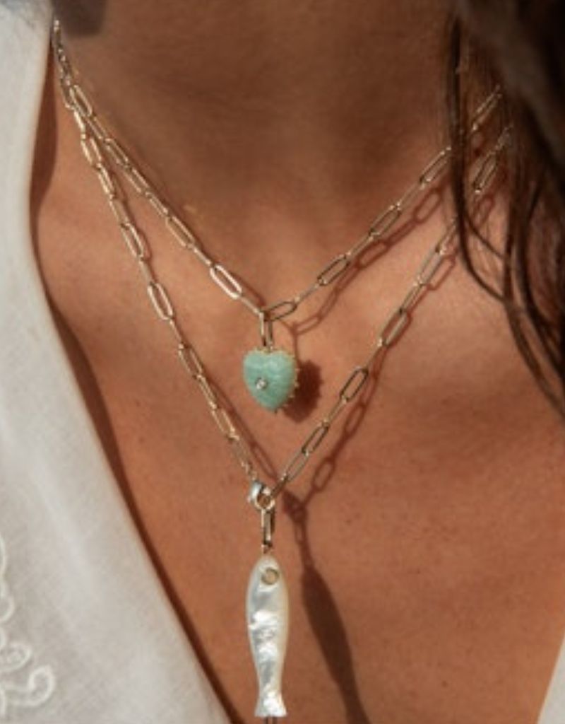 Isabel Amazonite Heart Charm