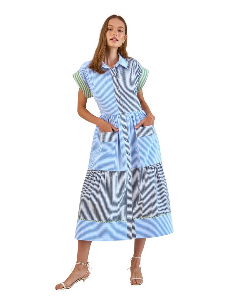 Sarah Dress Croquet Stripe