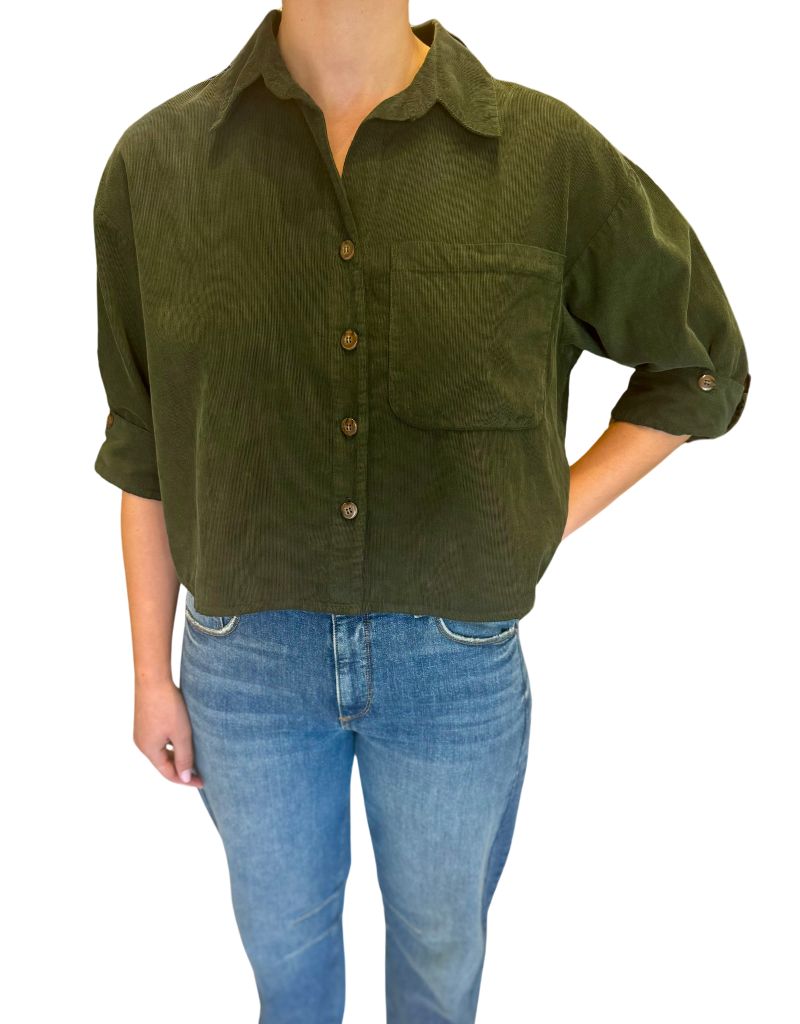 Aura Top Corduroy Myrtle Green