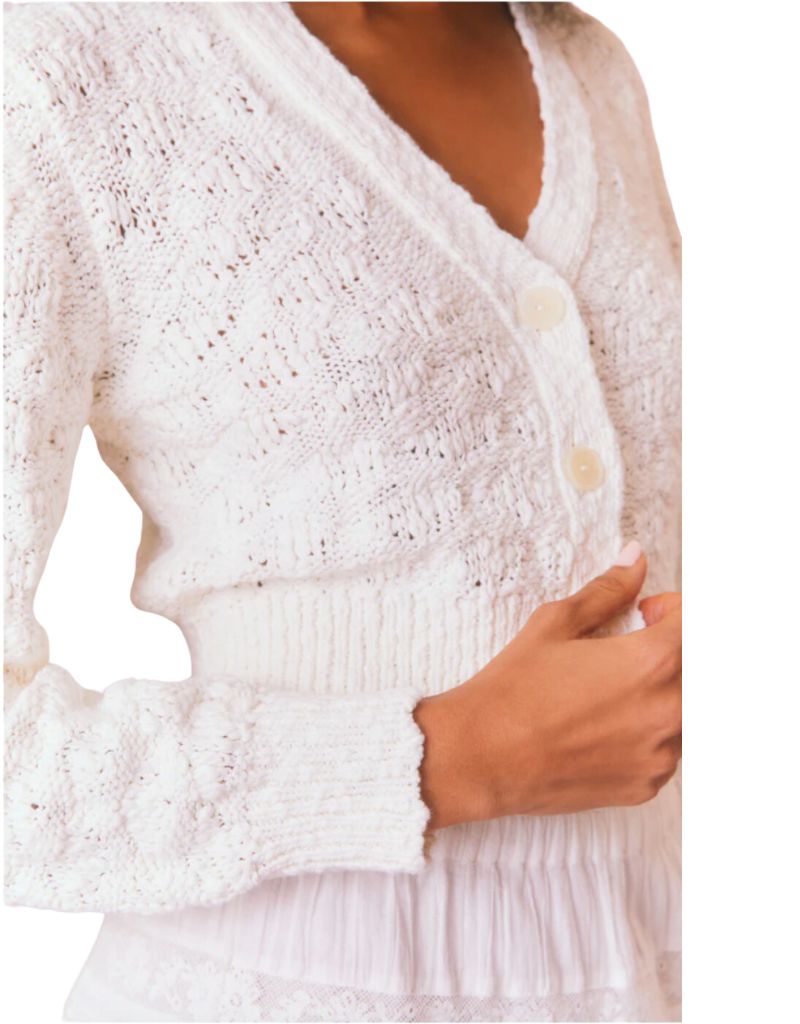 Hyacinth Cardigan White