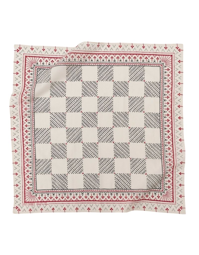 Cotton Checker Bandana Sand