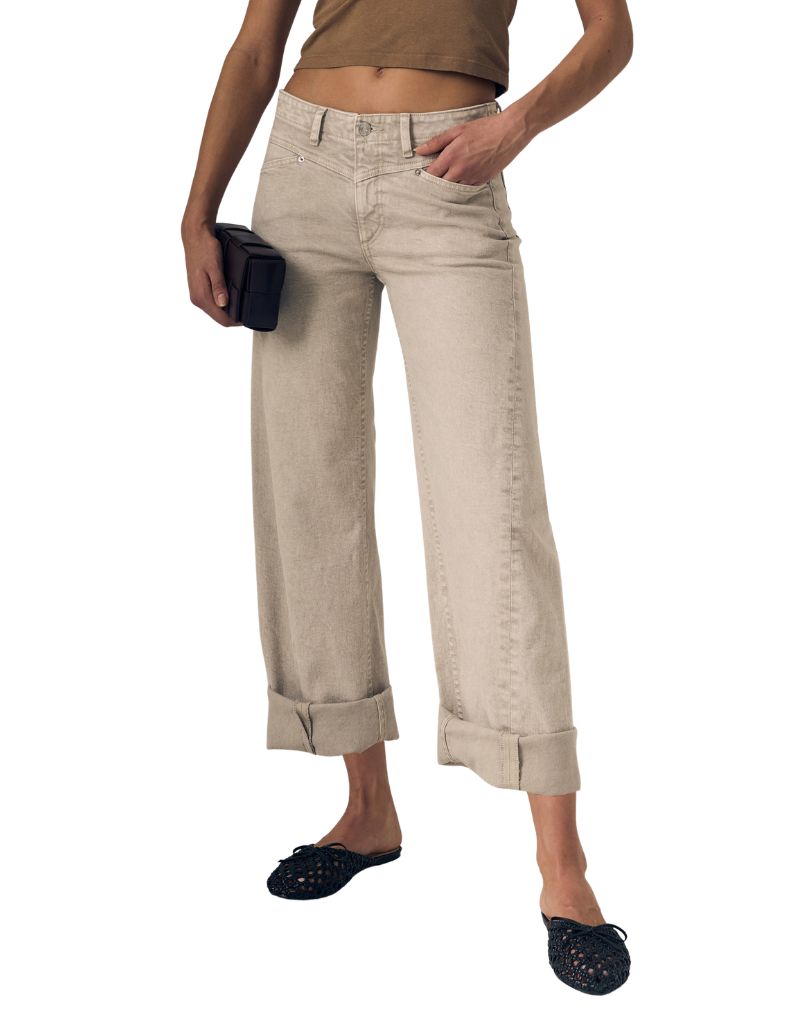 Selena Crop Cuffed Mid Rise Desert Sands H26