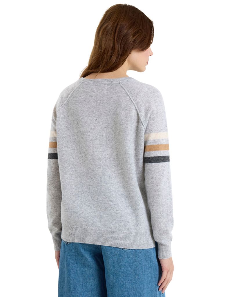 Annie Stripe Crew Super Grey Cygnet