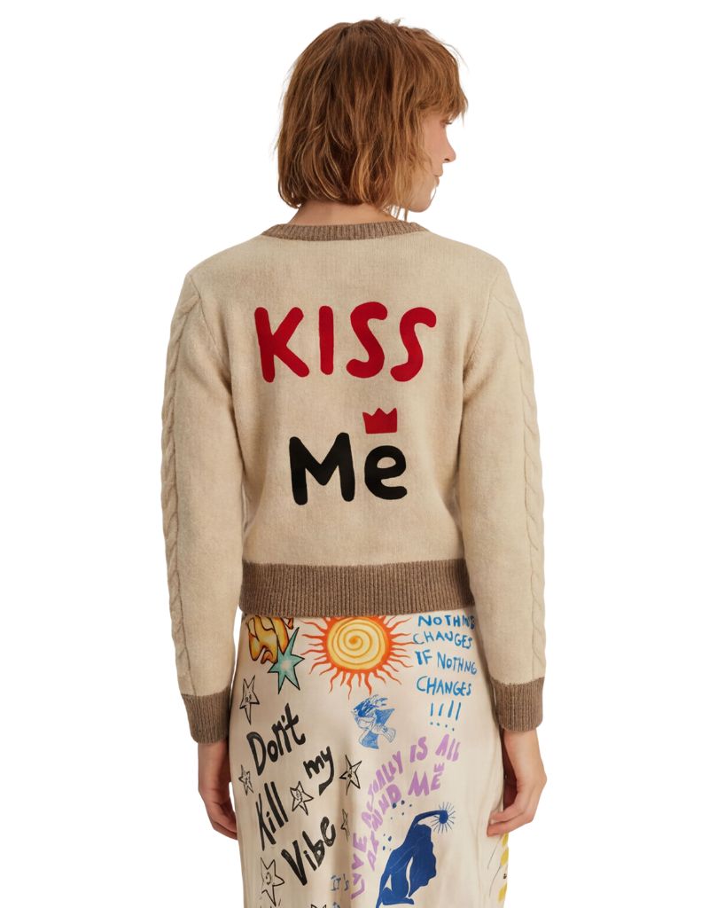 Sofi Cable Knit Cardigan Stone