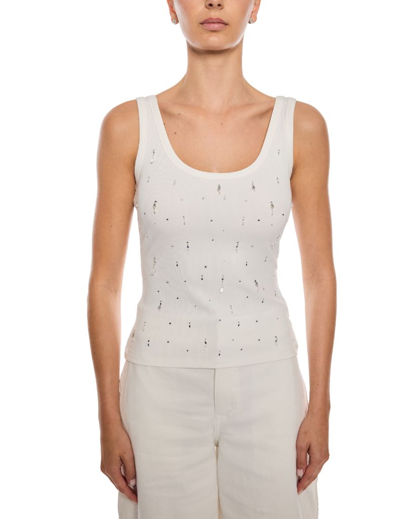 Evita Embellished Top White