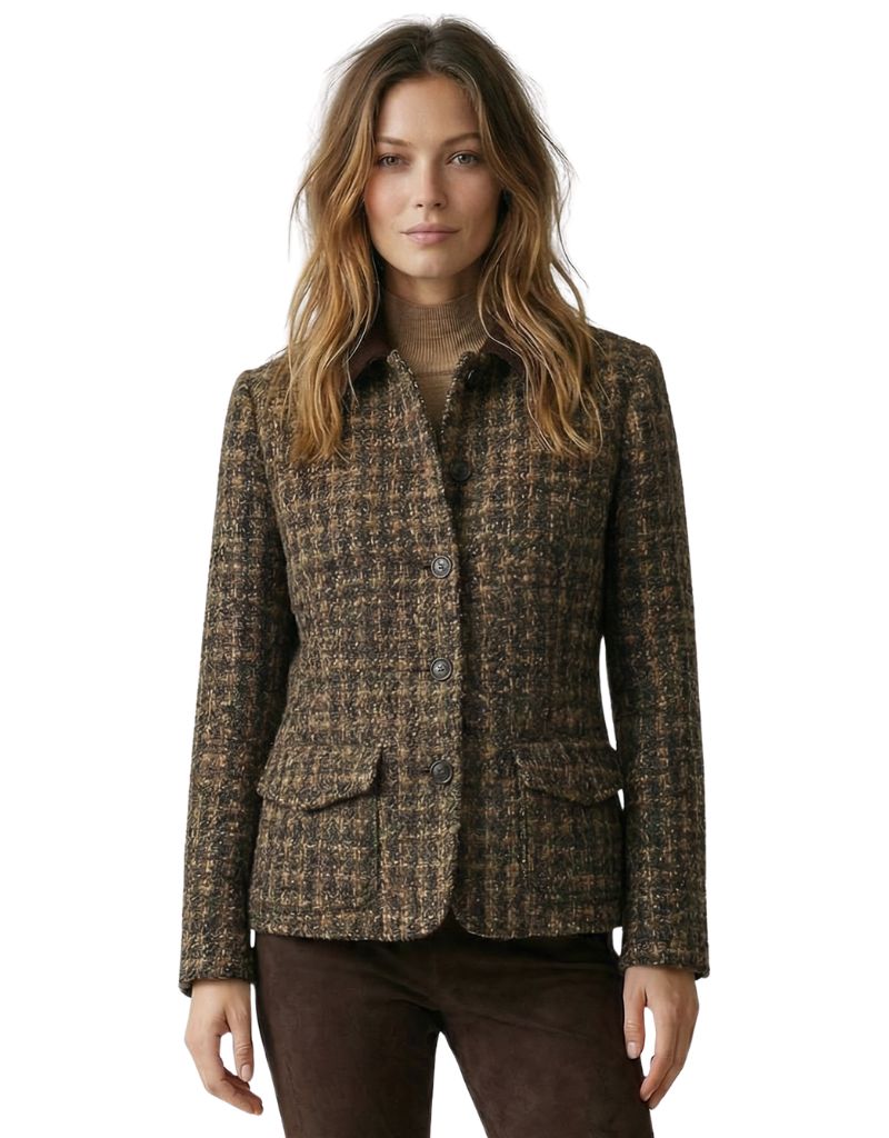 Tweed Hacking Jacket Charcoal Brown Tweed