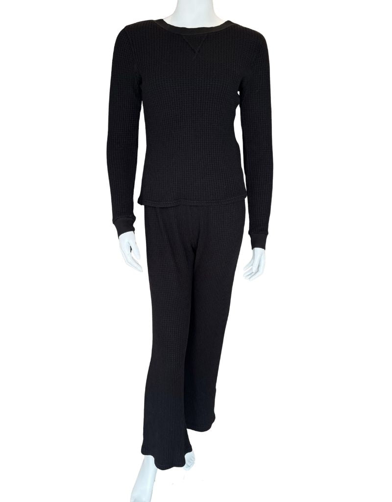 Maine Waffle Pants Dark Black