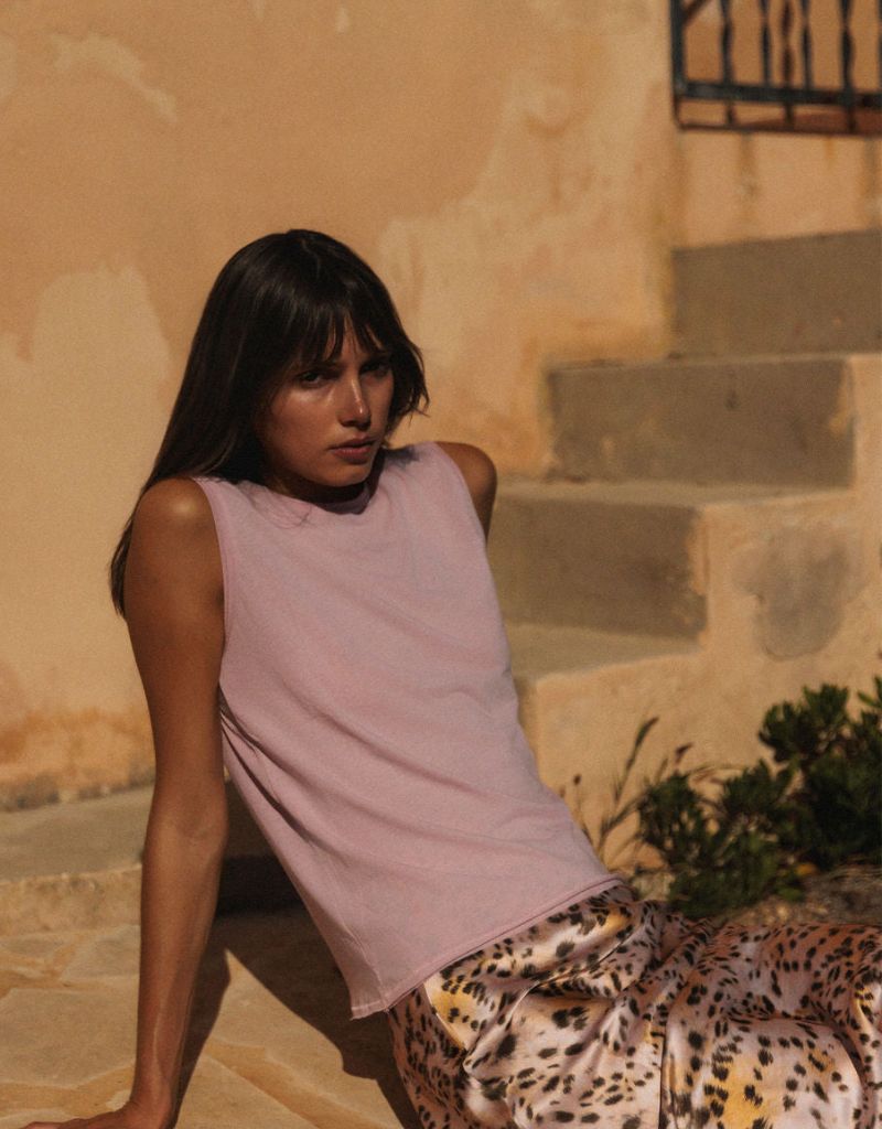 Siena Slip Skirt Blush Leopard