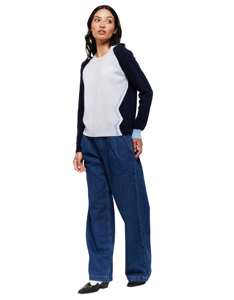 Side Wave Ivy Sweat Willow Navy