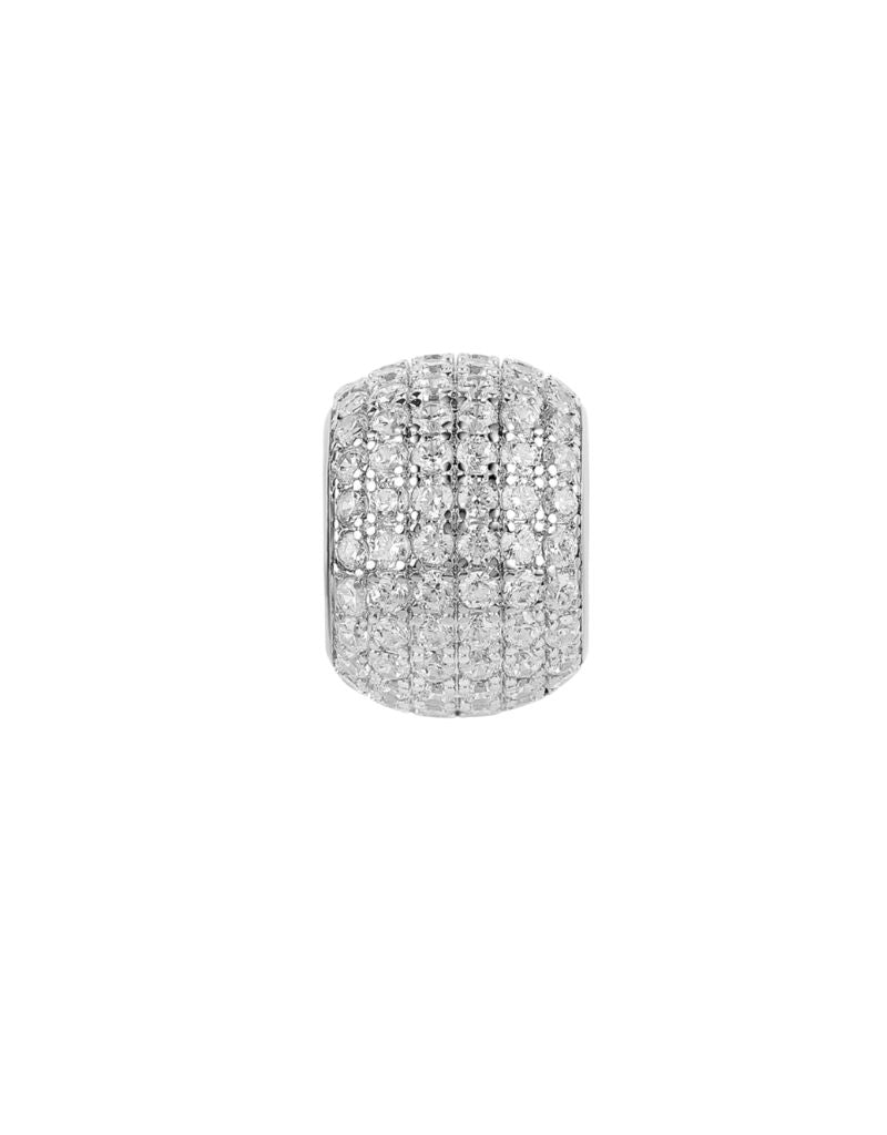 Full Pave Spacer Charm Silver