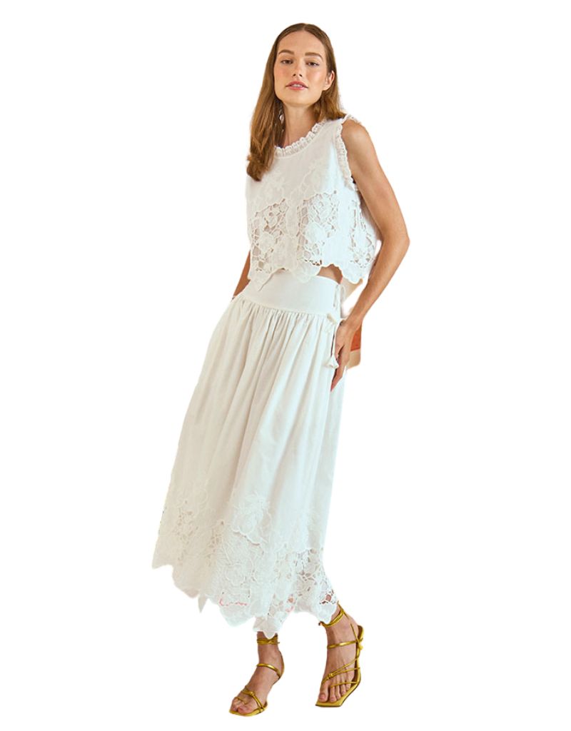 Francesca Top White Embroidery