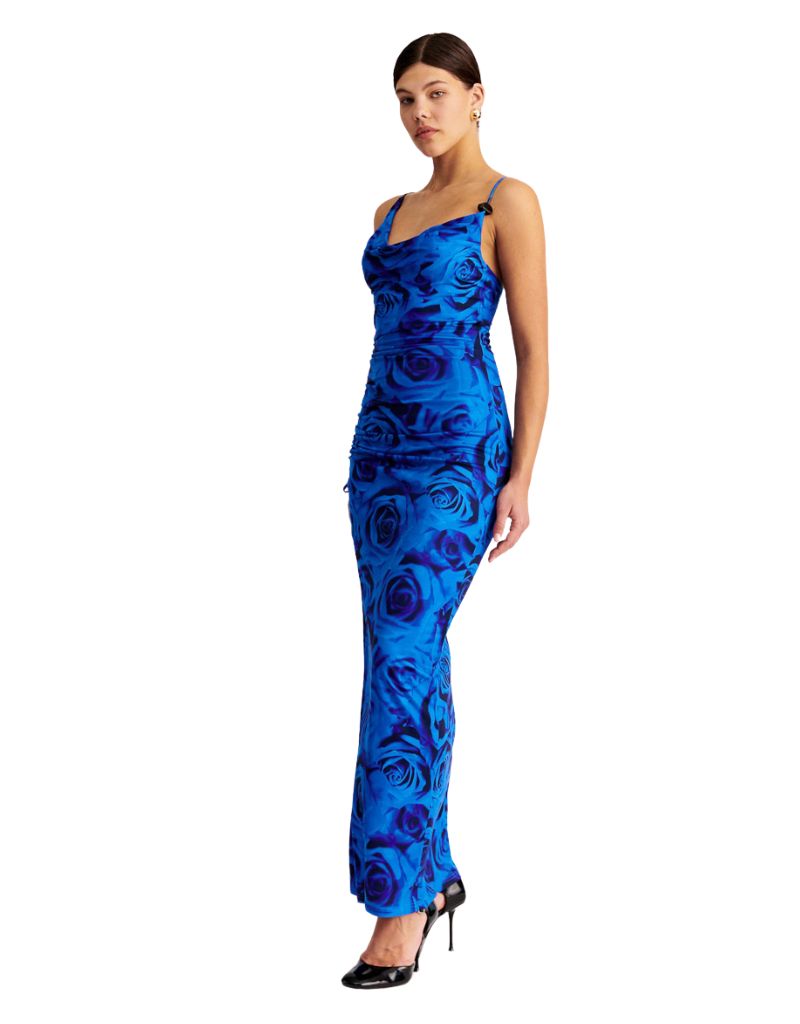 Verona Cowl Neck Maxi Blue Rose