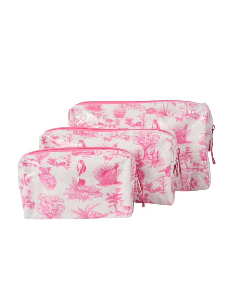 Toile Makeup Bag Pink Medium