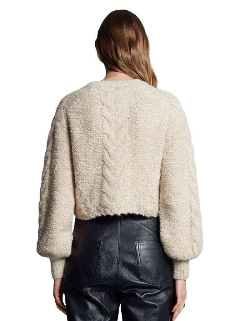 Skylar Cardi Pale Camel Ivory Tweed