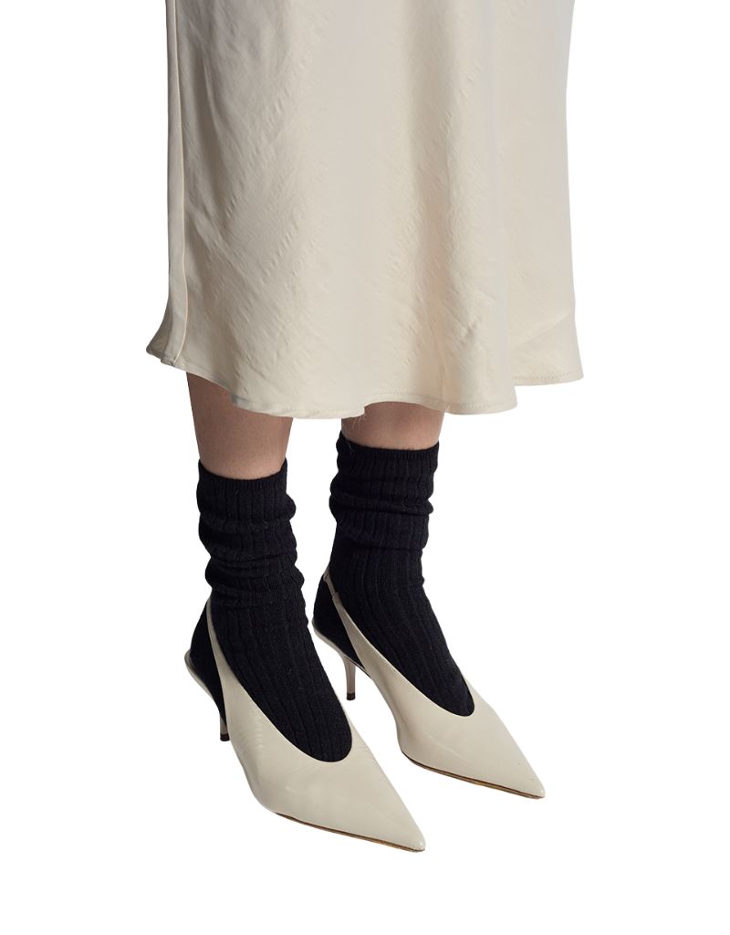 Ali Ribbed Sock Black