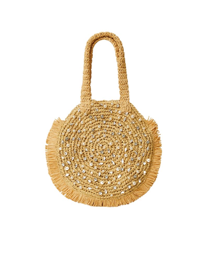 Nia Round Crystal Bag Natural
