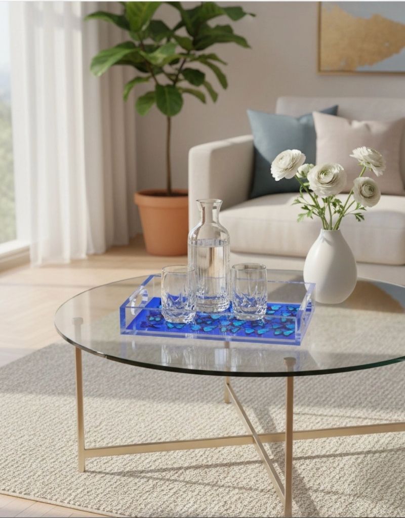 Cobalt Midnight Blues Acrylic Small Rectangle Tray