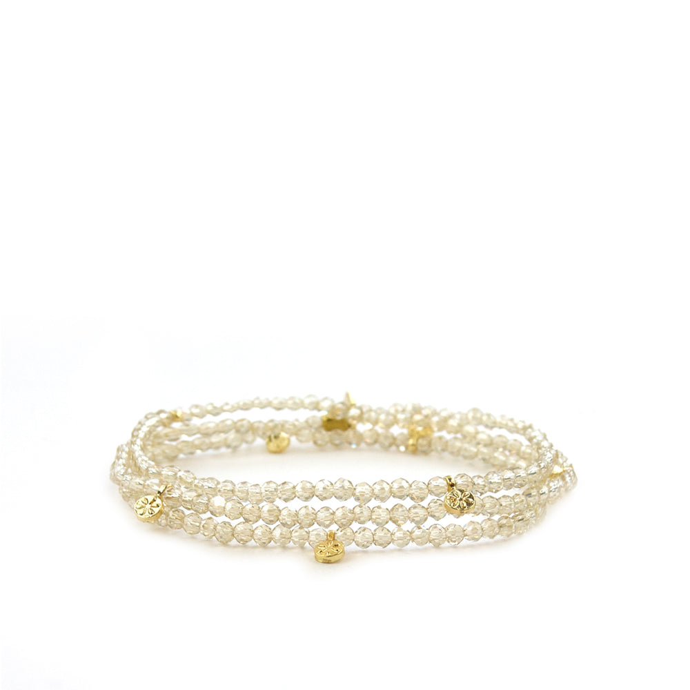 1044B Mini Disc Stretch Bracelet G-Champagne