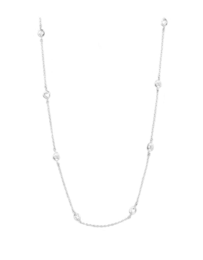 2041N SS-Sterling 16" CZ Bezel Set Necklace