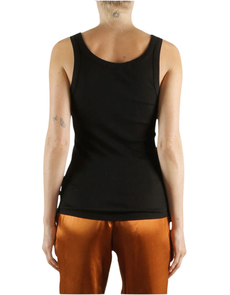 Cass Tank in Lightweight Rib Black