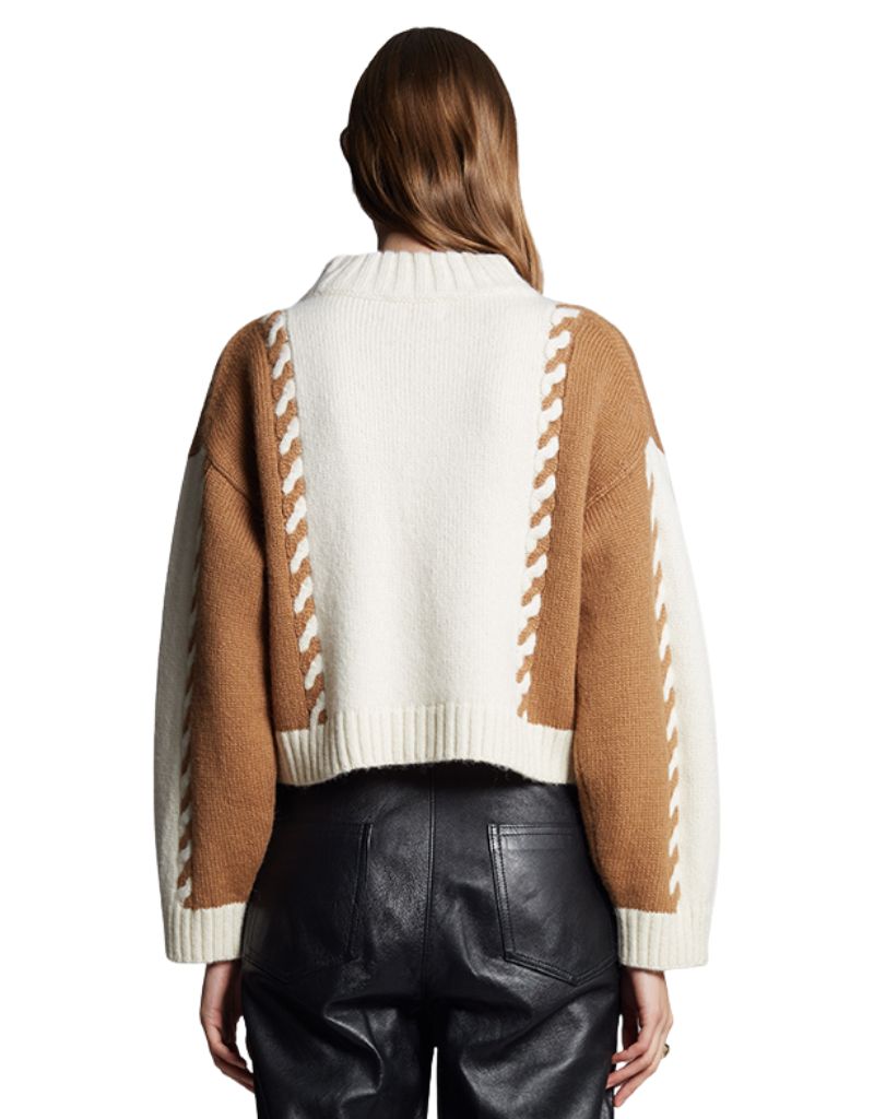 Alexis Sweater Ivory Camel Combo