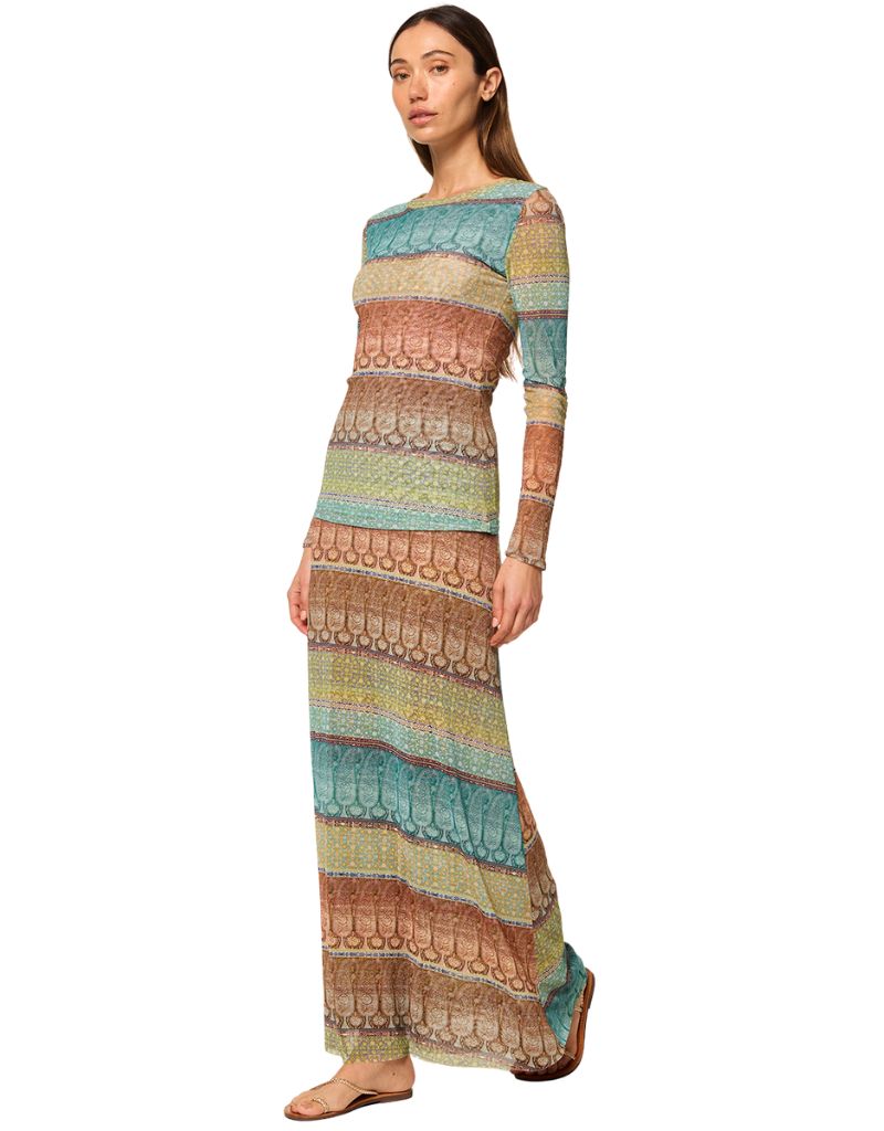 Ekat Skirt Paisley Ombre Mesh