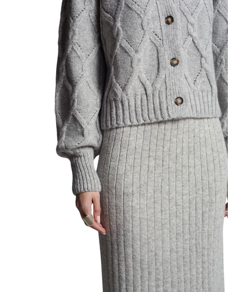 Fara Cardi Pale Grey Melange