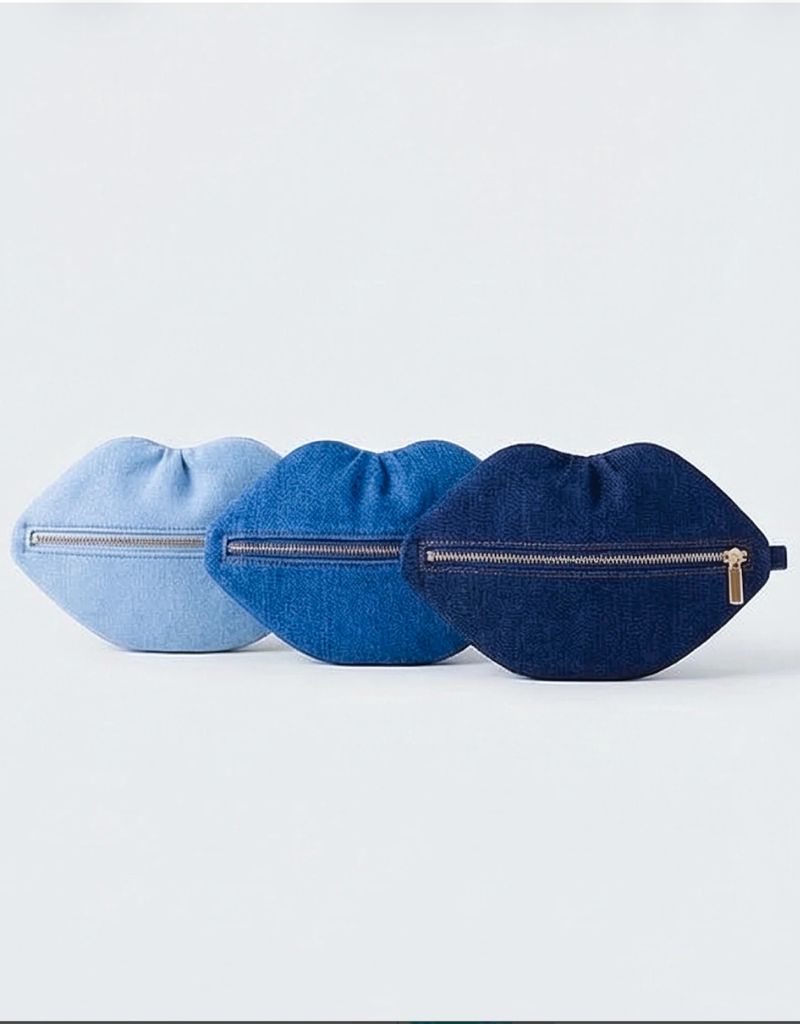 The Blake Mid Blu Denim Lip Pouch