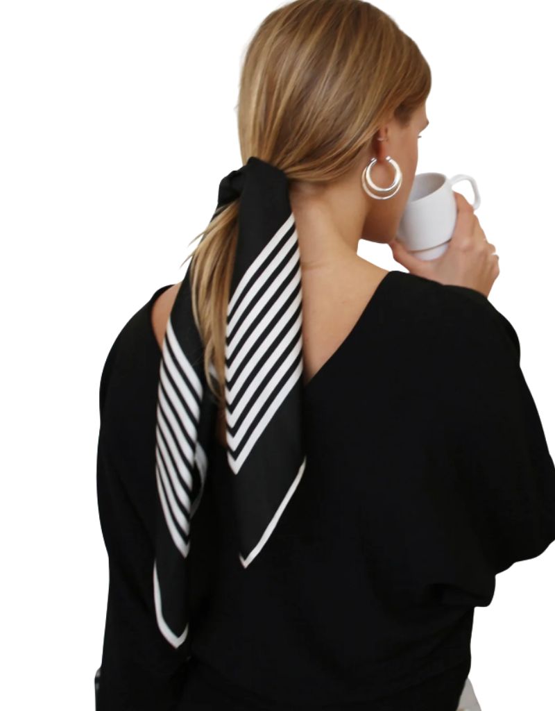 No. 2 Black and Cream Scarf 65cm