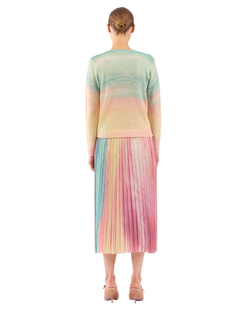 Scattered Clouds Pleated Skirt Sparkling Surf