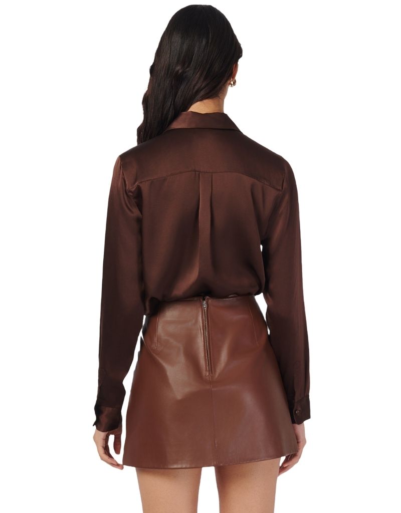 Cillian Genuine Leather Mini Skirt Mousse